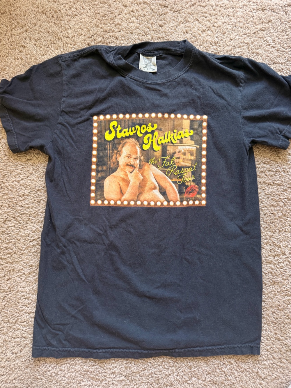 Stavros Halkias Vintage Graphic T-Shirt with Stage Marquee Print